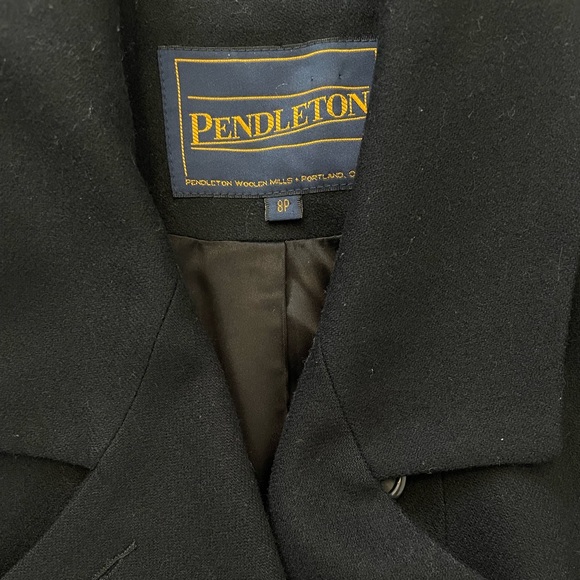 Vintage Pendleton Black Wool Pea Coat- size 8 - Picture 5 of 17